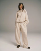 Loopback Straight Leg Sweatpants - Oatmeal Melange