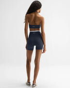Ultimate Halter Double Layer Bra - Midnight Blue/White