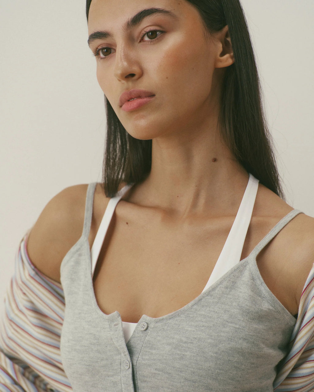 Knit Cami Top - Grey Melange