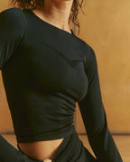 Seamless Long Sleeve Top - Black