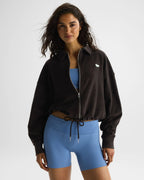 Terry Towelling Tie Hem Jacket - Coffee Bean