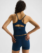 Ultimate Ruched Open Back Tank - Navy Blue