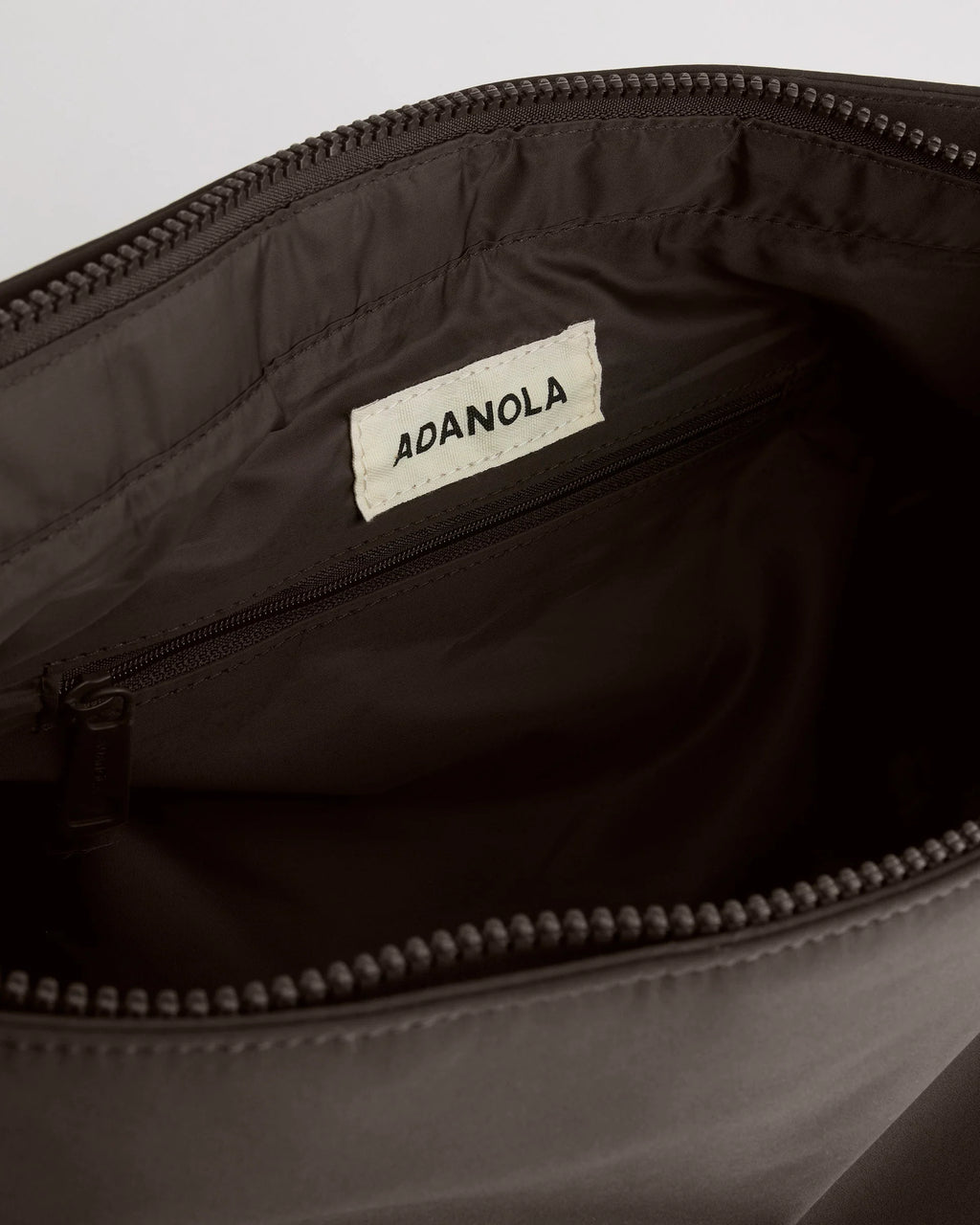 Gathered Nylon Shoulder Bag - Coffee Bean