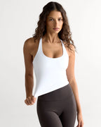 Ultimate Narrow Racer Back Tank - White