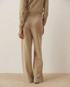 Knit Low Rise Straight Leg Pants - Almond