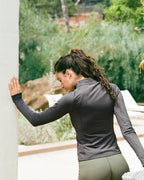 Ultimate Long Sleeve Zip Up Top - Graphite Grey