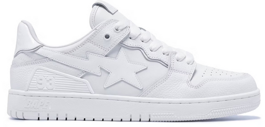 A Bathing Ape SK8 Sta Triple White Patent Leather