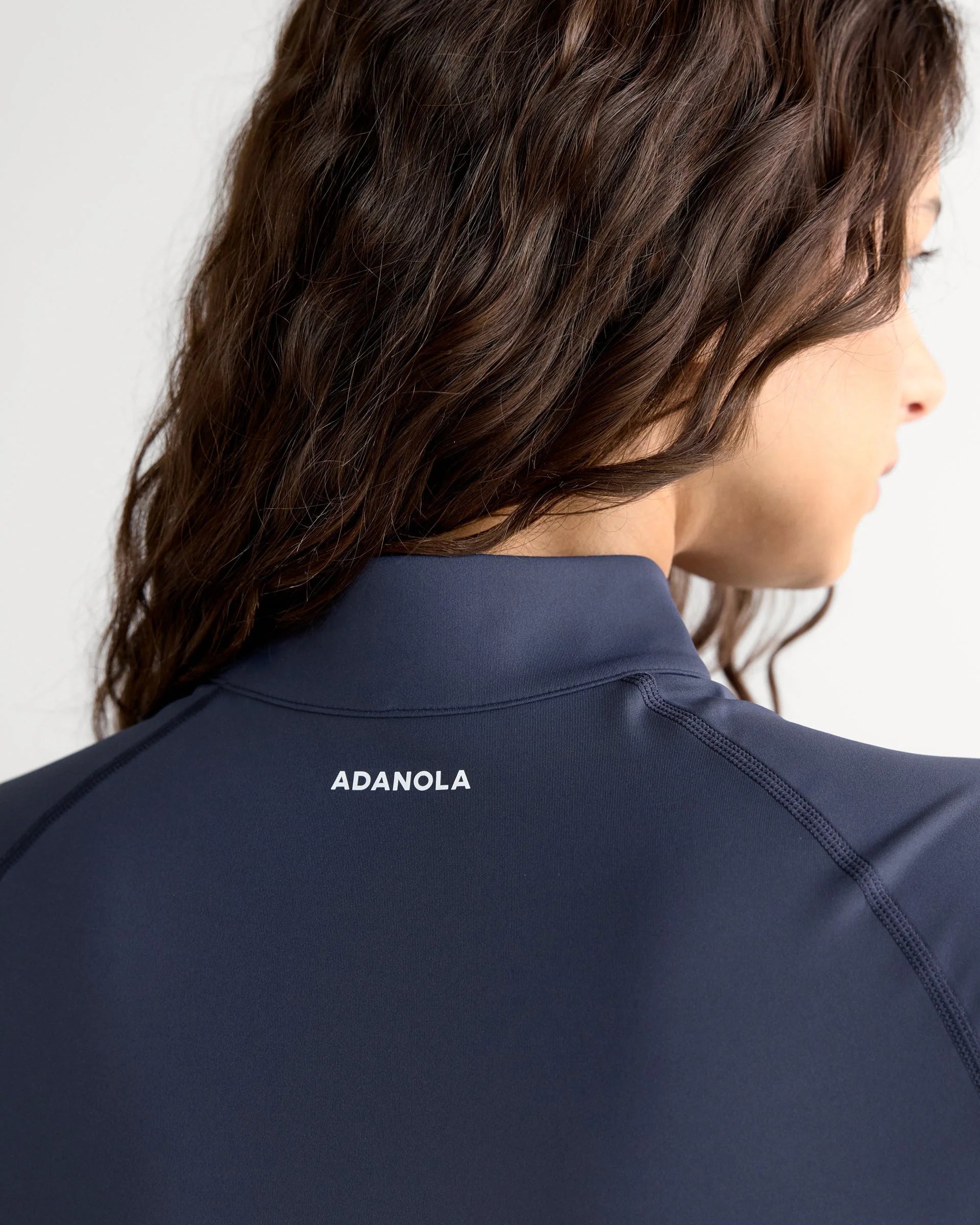 Ultimate Short Sleeve Zip Up Top - Navy Blue