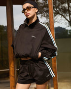 Stripe Detail Track Jacket - Coffee Bean