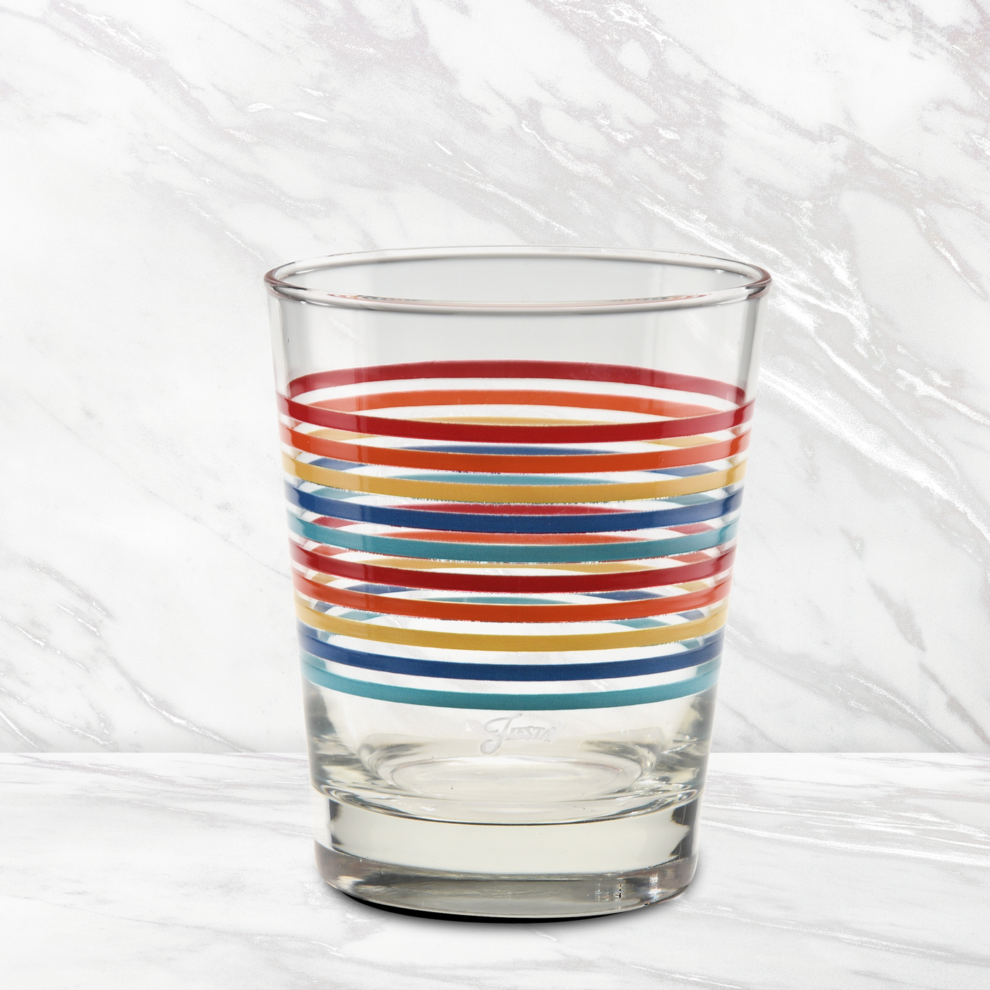 Vibrant Thin Stripe 15 oz. Tapered Double Old Fashion - Set of 4