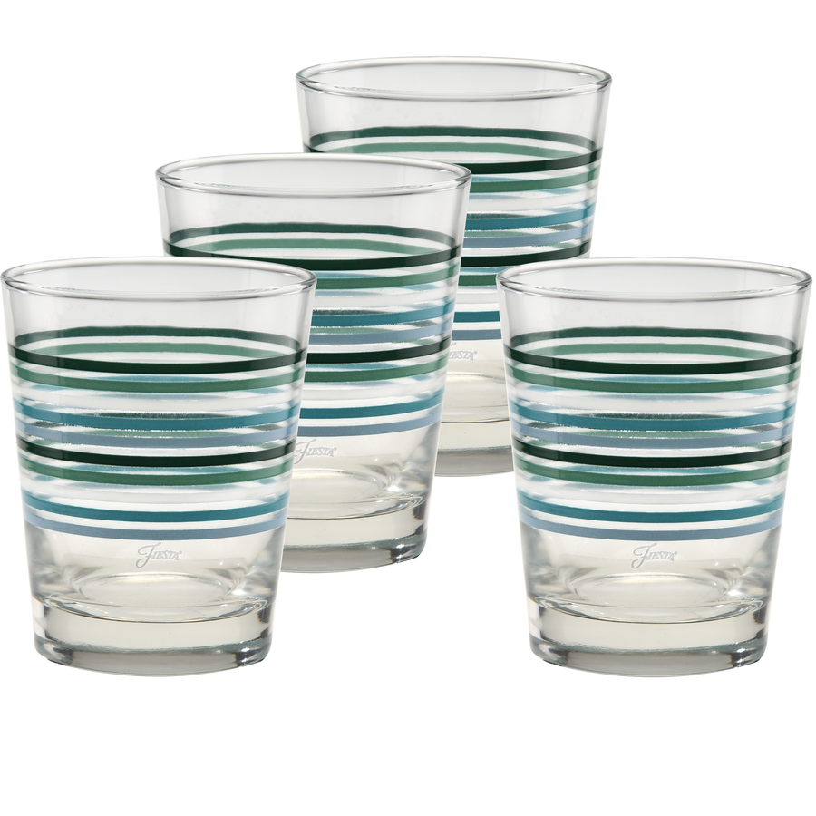 Aegean Thin Stripe 15 oz. Tapered Double Old Fashion - Set of 4