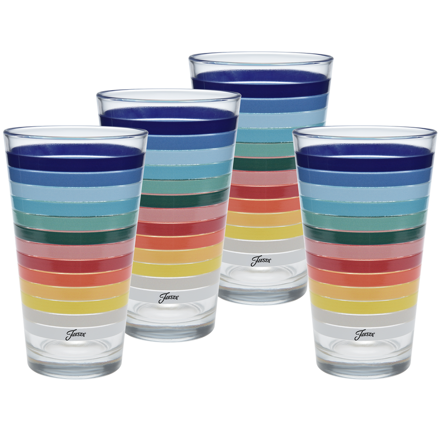 Retired 16 oz. All Colors Stripe Cooler Glass - Set of 4