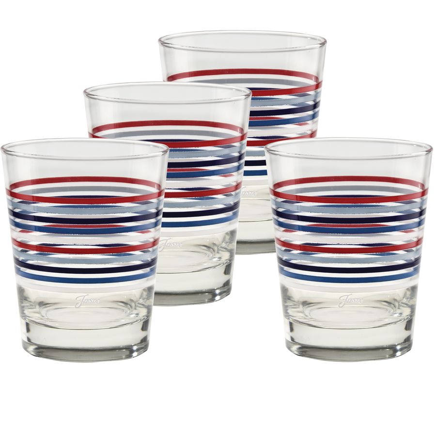 Americana Thin Stripe 15 oz. Tapered Double Old Fashion - Set of 4