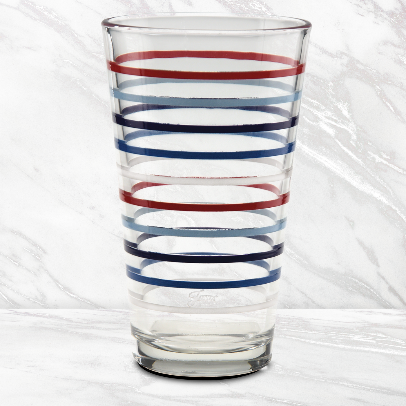 16 oz. Americana Thin Stripe Cooler Glass - Set of 4