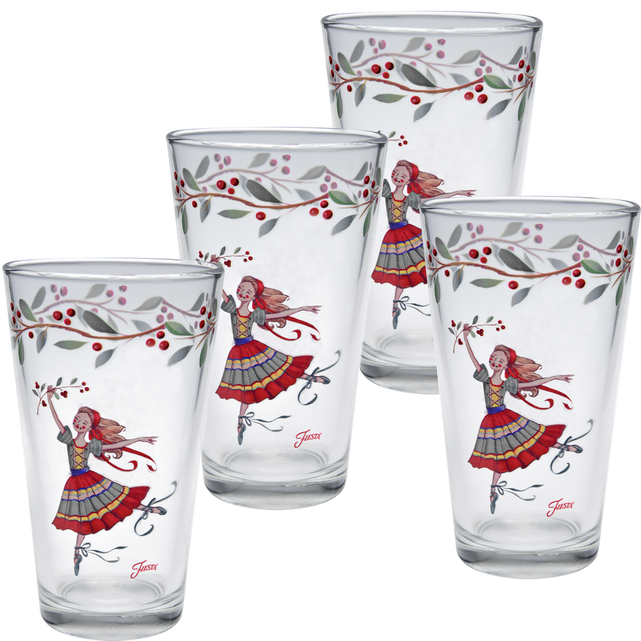 Nutcracker The Ballerina 16 oz. Cooler Glass - Set of 4