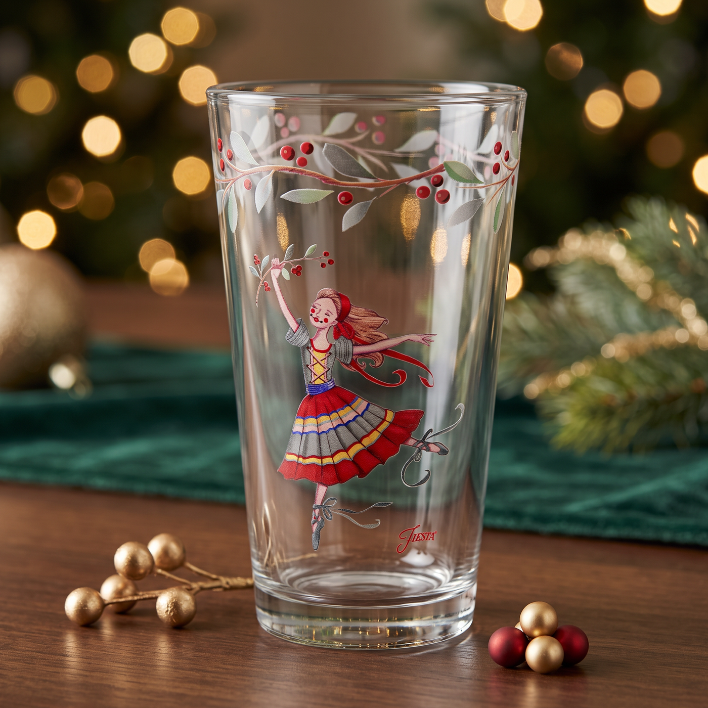 Nutcracker The Ballerina 16 oz. Cooler Glass - Set of 4