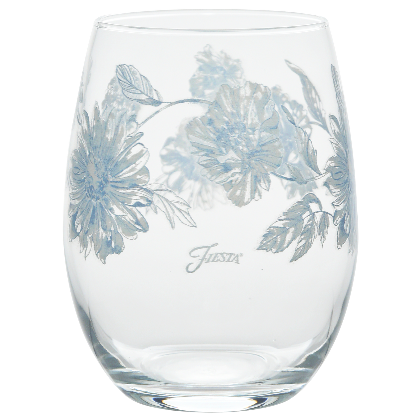 Botanical Floral 15 oz. Stemless Wine Glass – Set of 4
