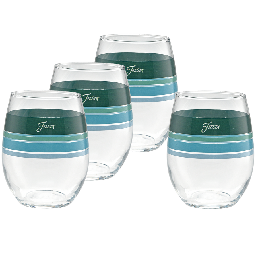 Mixed Aegean 15 oz. Edgeline Stemless Wine – Set of 4