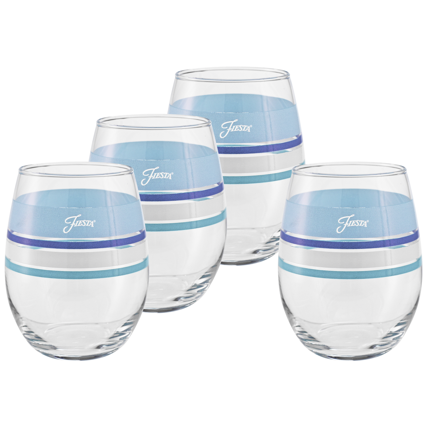 Coastal Blues 15 oz. Edgeline Stemless Wine – Set of 4