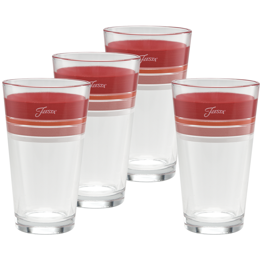 Horizon Sunset 16 oz. Edgeline Cooler Glass Mixed - Set of 4