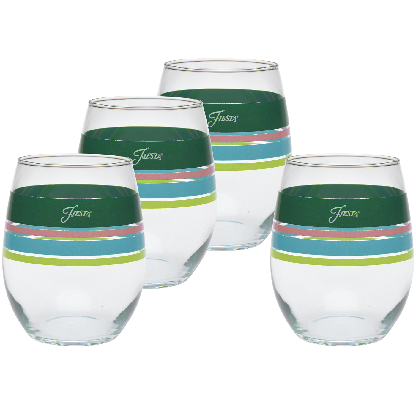 Retired 15 oz. Edgeline Stemless Wine Tropical – Set of 4