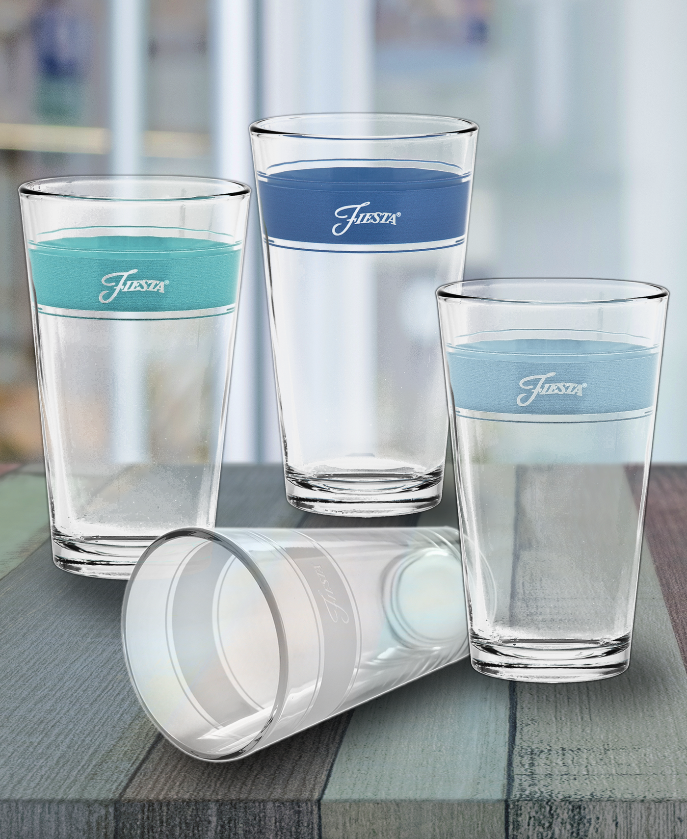 Coastal Blues 16 oz. Frame Cooler Mixed Color - Set of 4