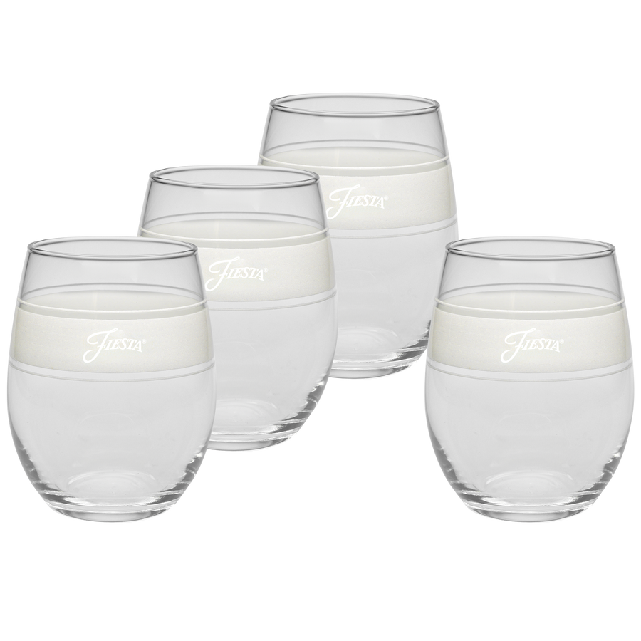 Linen 15 oz. Frame Stemless Glass – Set of 4