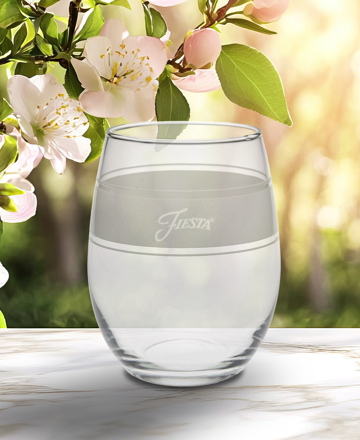 Linen 15 oz. Frame Stemless Glass – Set of 4