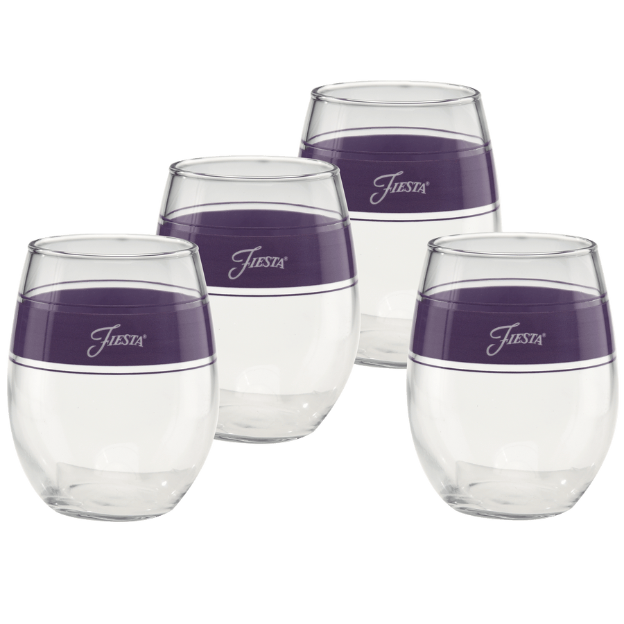 Lavender 15 oz. Frame Stemless Glass – Set of 4