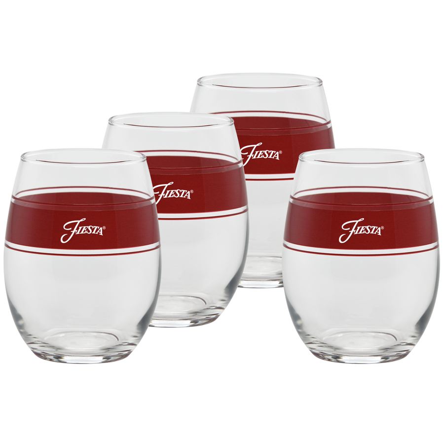 15 oz. Frame Stemless Wine Scarlet – Set of 4