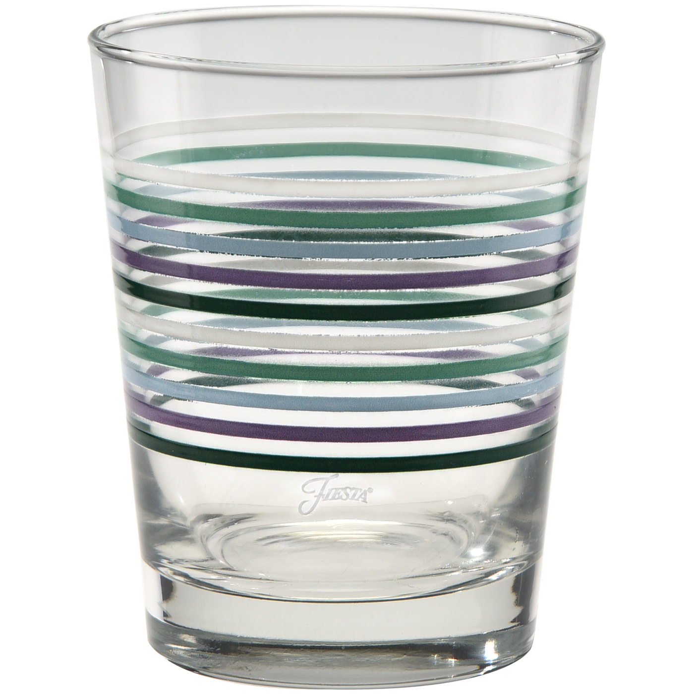 Lavender Bloom Thin Stripe 15 oz. Tapered Double Old Fashion - Set of 4