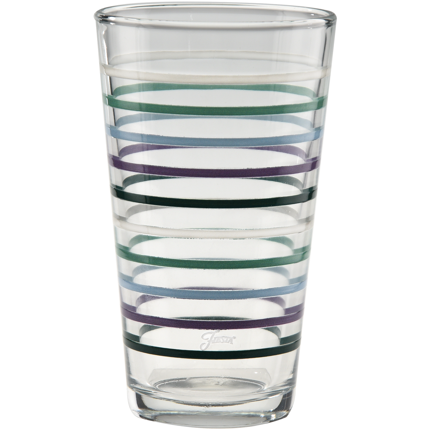 16 oz. Lavender Bloom Thin Stripe Cooler Glass - Set of 4