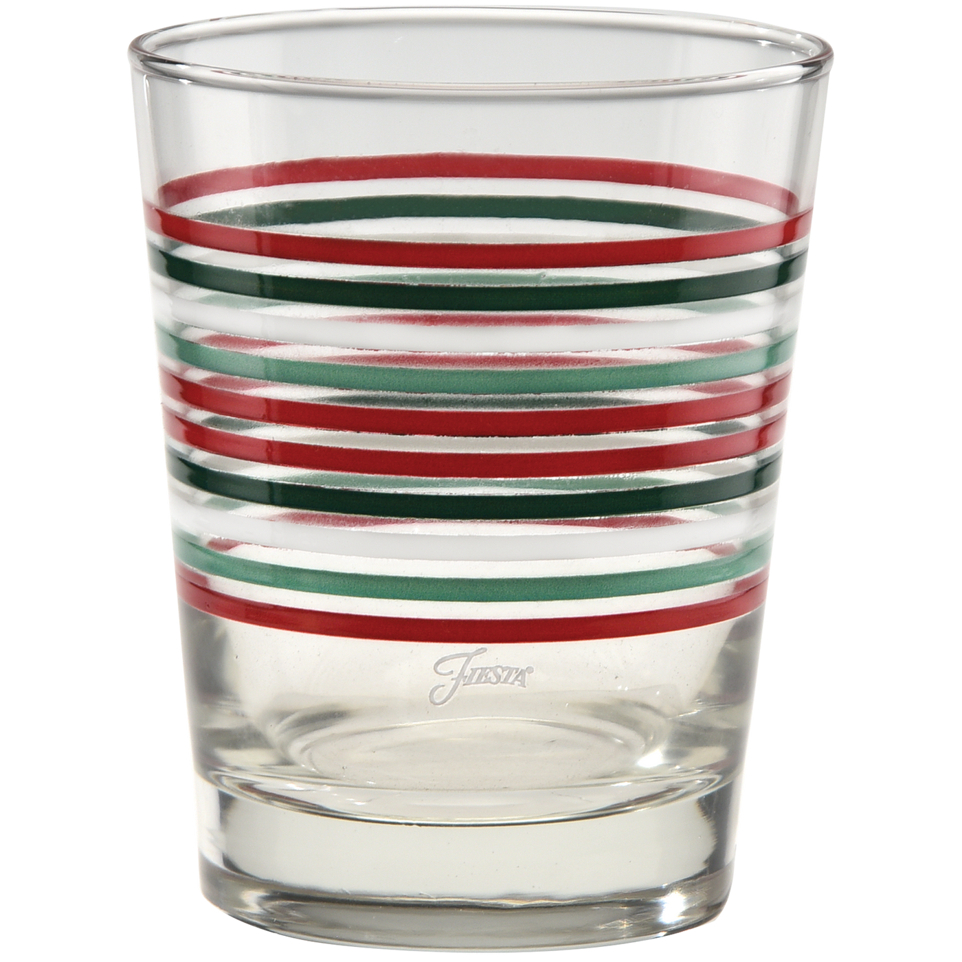 Christmas Thin Stripe 15 oz. Tapered Double Old Fashion - Set of 4