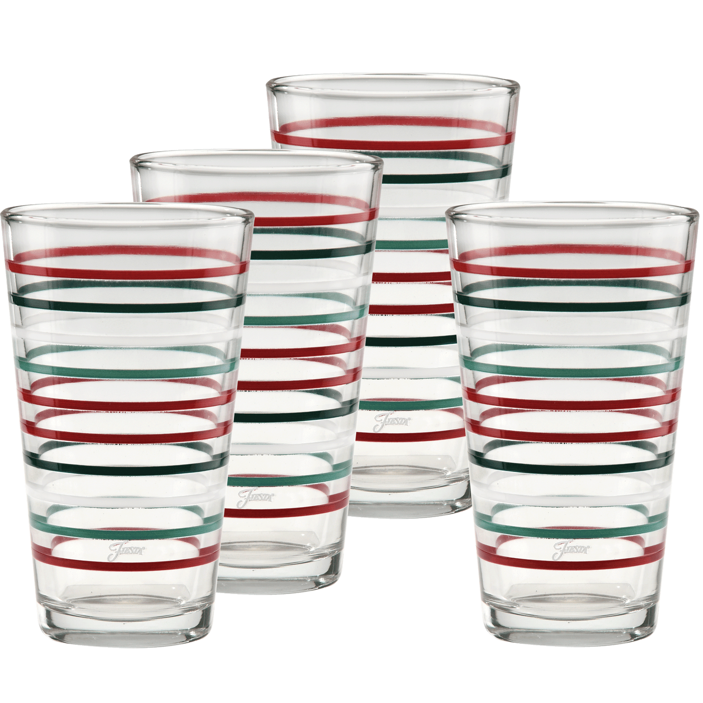 16 oz. Americana Thin Stripe Cooler Glass - Set of 4