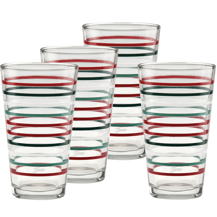 16 oz. Americana Thin Stripe Cooler Glass - Set of 4