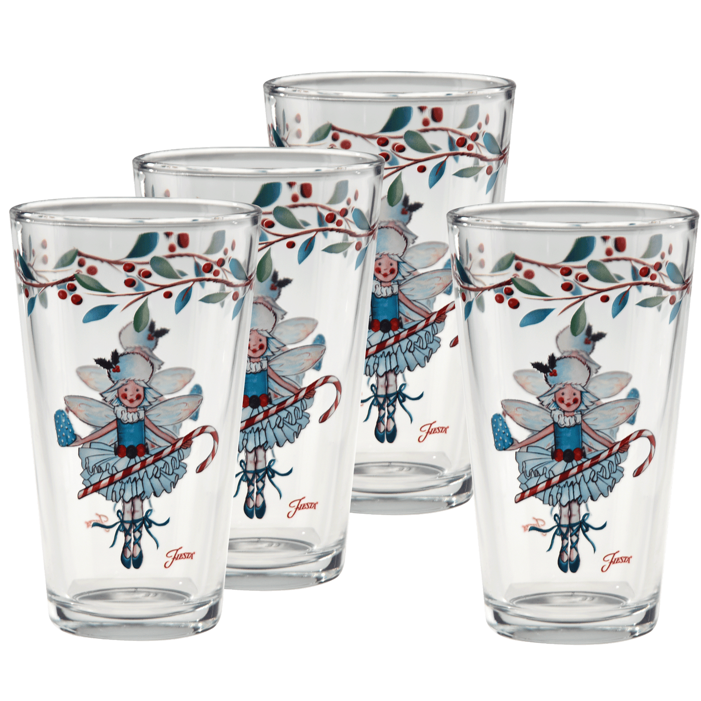 Nutcracker Sugar Plum Fairy 16 oz. Cooler Glass - Set of 4