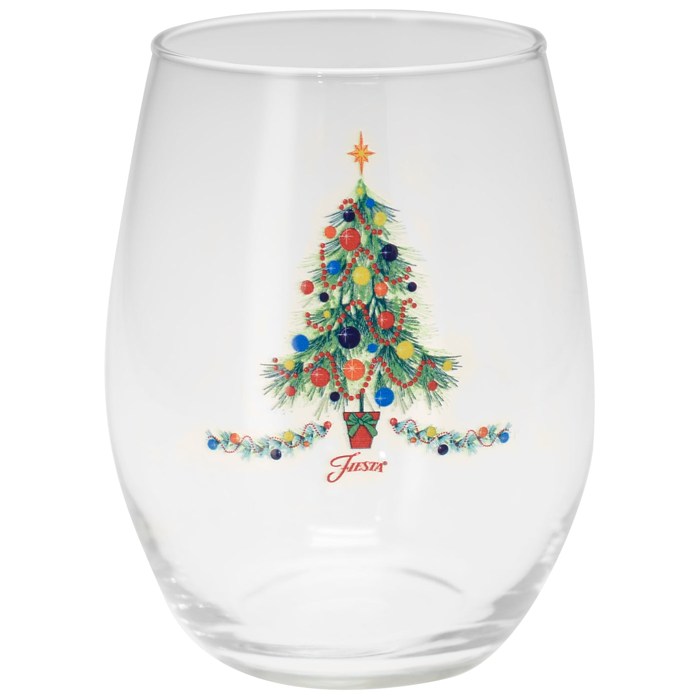 15 oz. Christmas Tree Stemless Wine – Set of 4