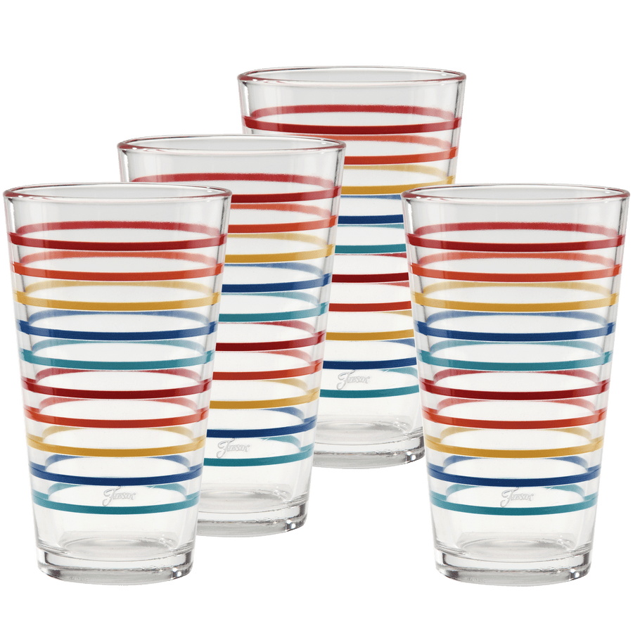16 oz. Vibrant Thin Stripe Cooler Glass - Set of 4