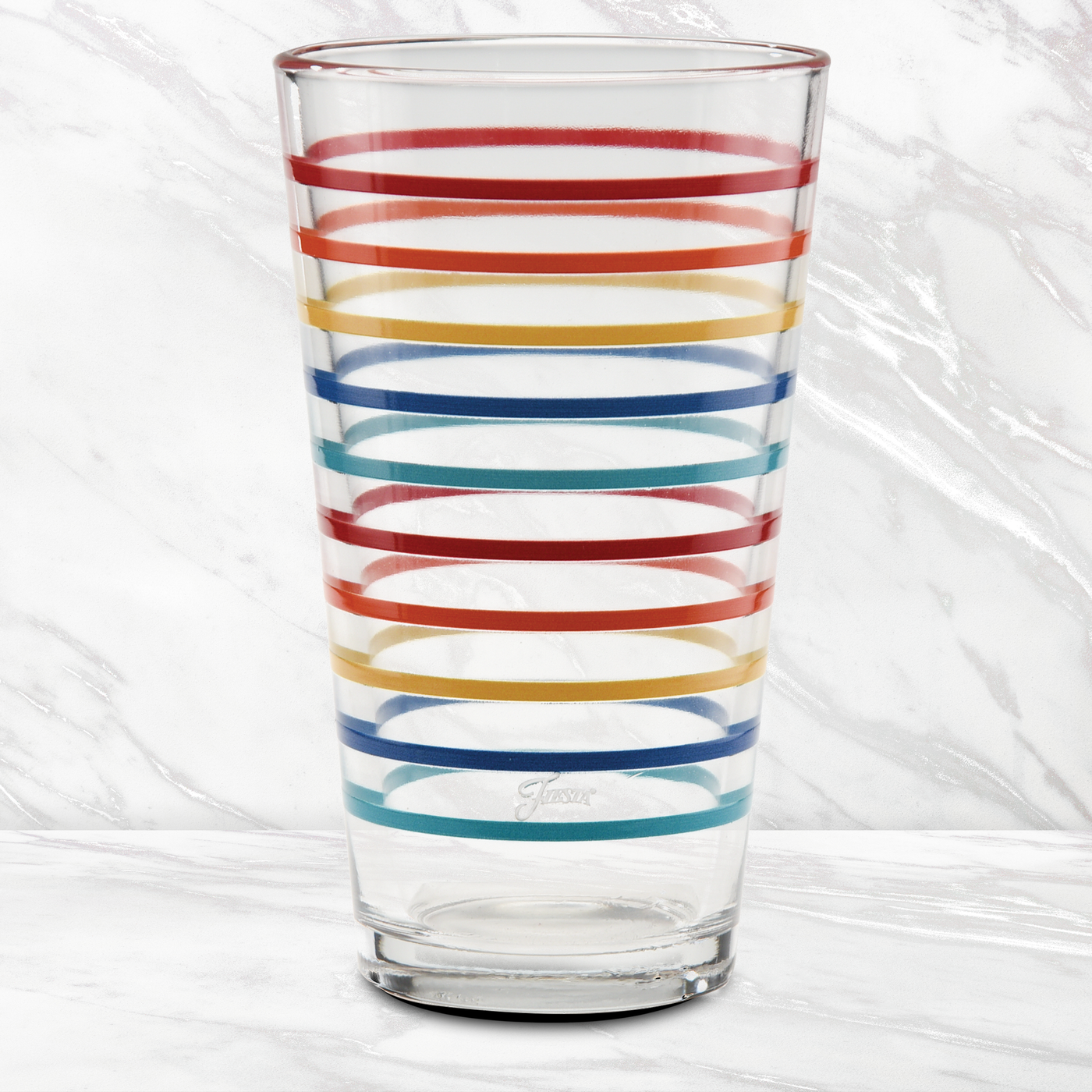 16 oz. Vibrant Thin Stripe Cooler Glass - Set of 4