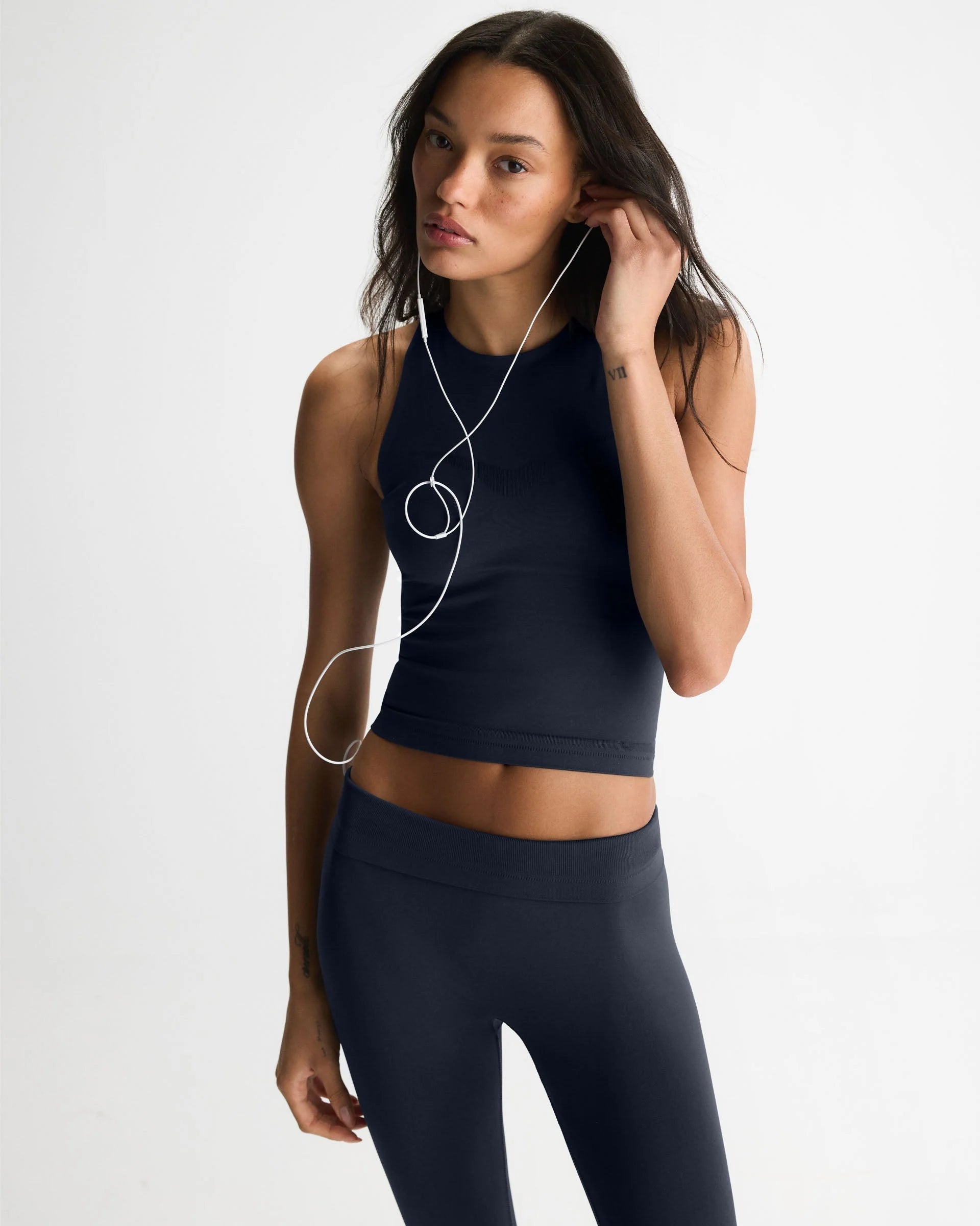 Seamless Racer Tank - Midnight Blue