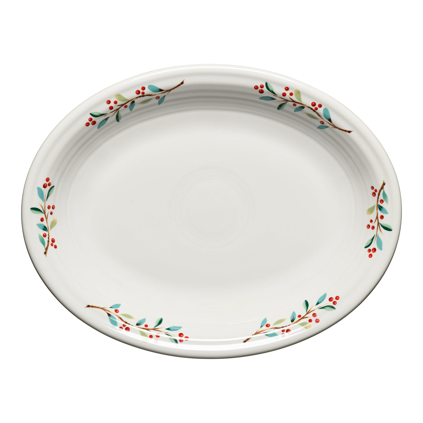 Retired Holly Berry Christmas 11 5/8 Inch Medium Oval Serving Platter