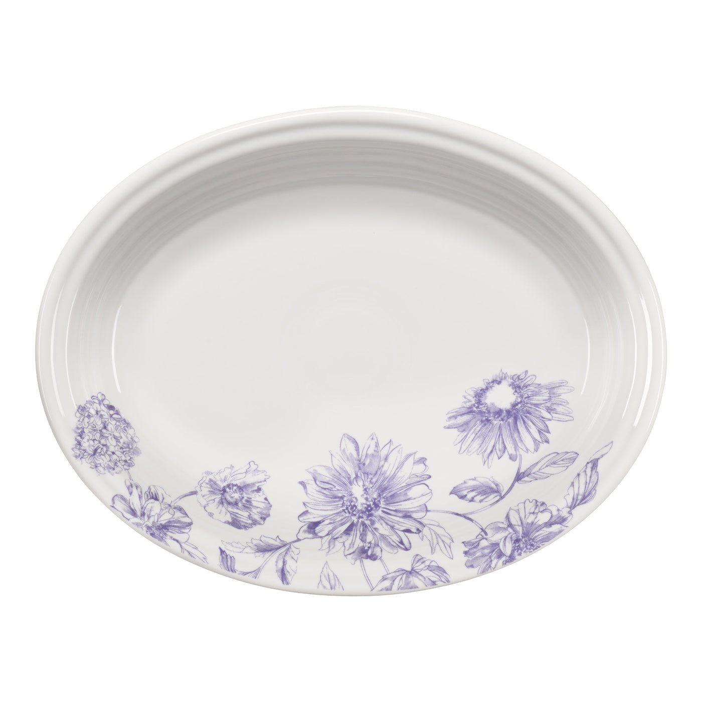 Botanical Floral Lavender 11 5/8 Inch Medium Oval Serving Platter