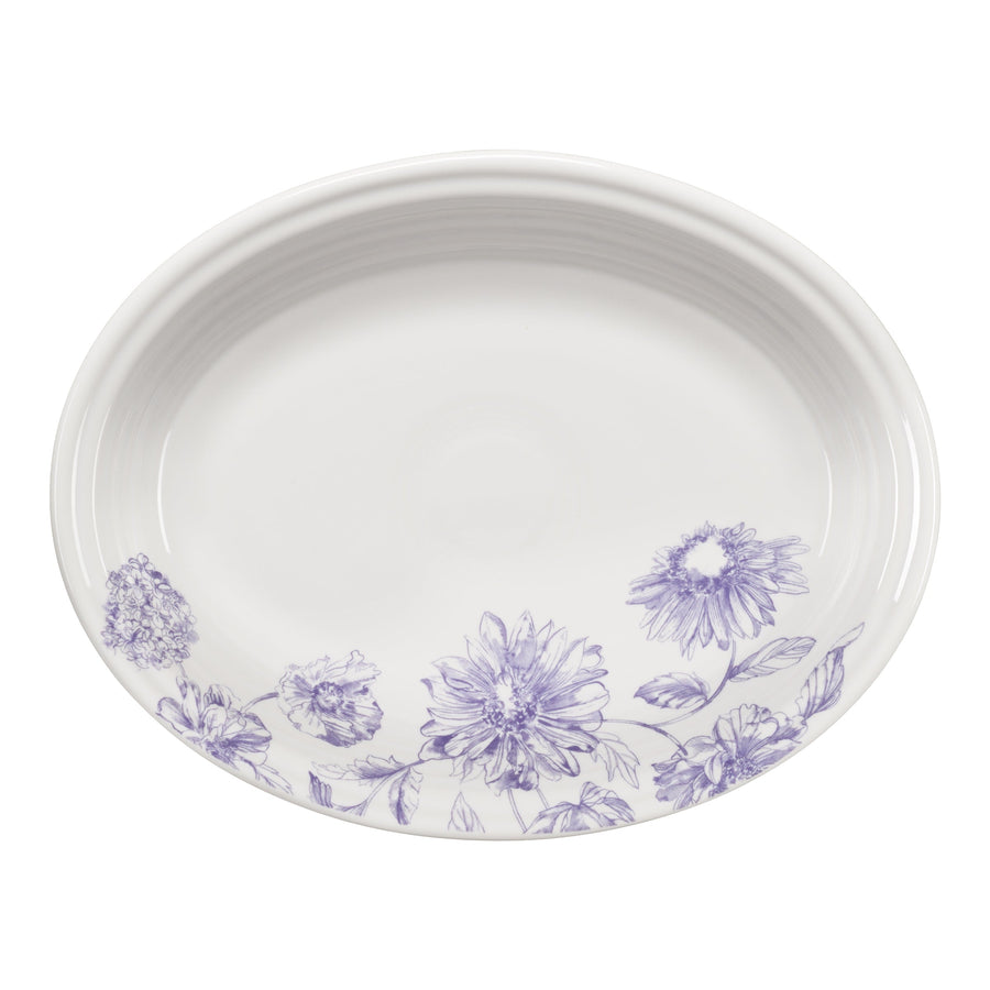 Botanical Floral Lavender 11 5/8 Inch Medium Oval Serving Platter