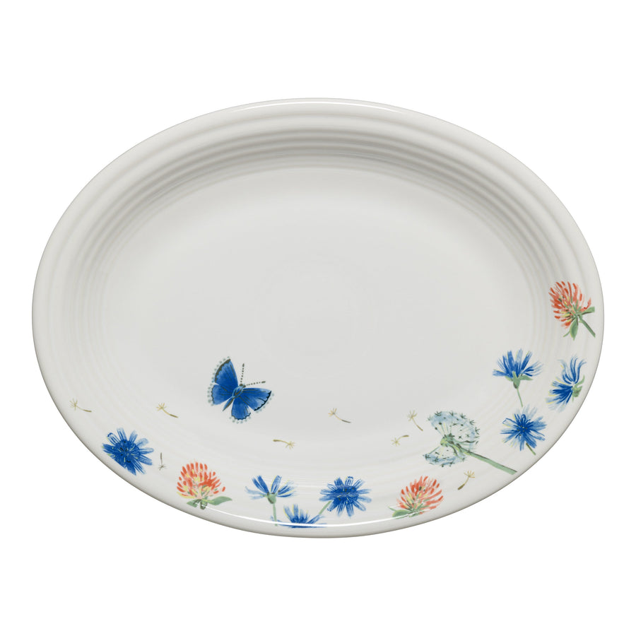 Retired Breezy Floral 11 5/8 Inch Medium Oval Serving Platter