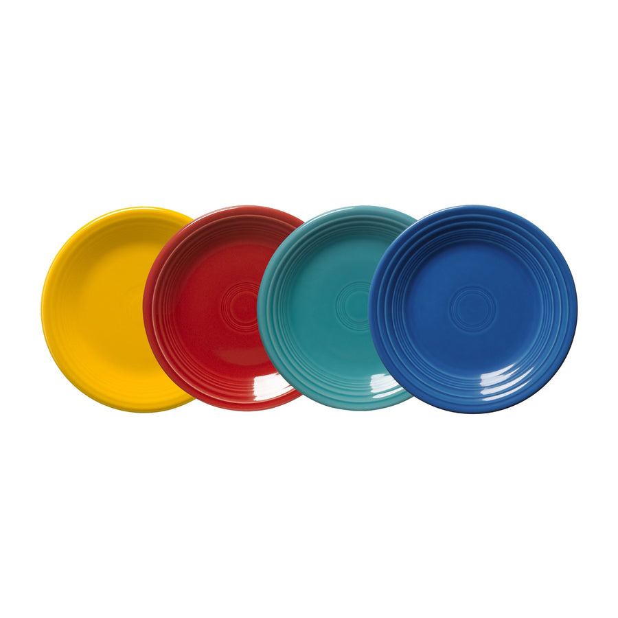 Mixed Vibrant Classic Rim 7 1/4 Inch Salad Plate, Set of 4
