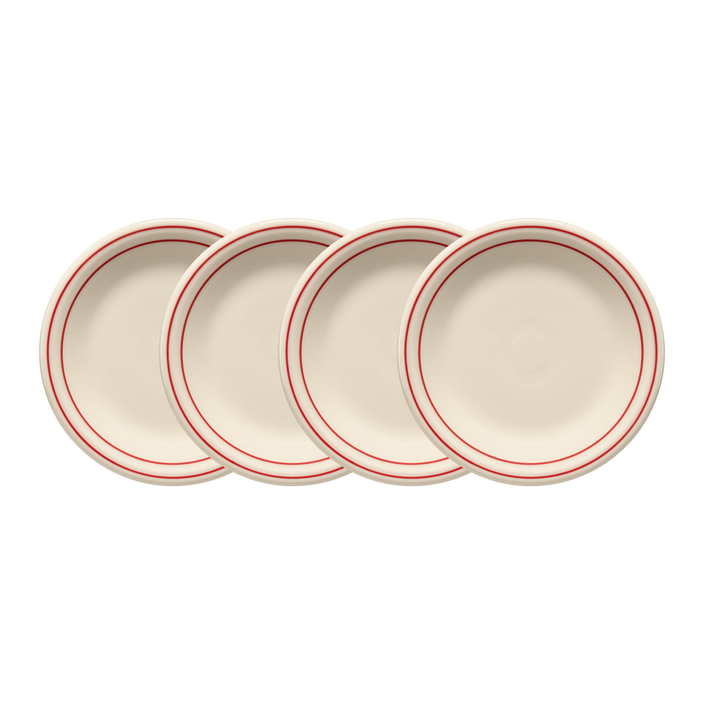 Americana Scarlet Band Set of 4 Classic Rim 7 1/4-Inch Salad Plates