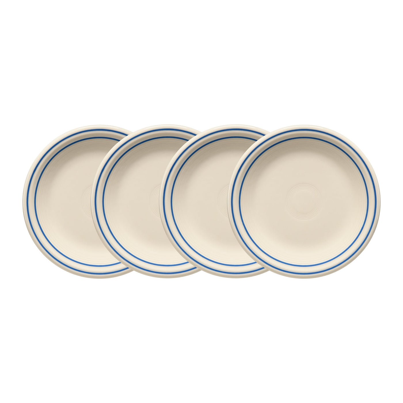Americana Lapis Band Set of 4 Classic Rim 7 1/4-Inch Salad Plates