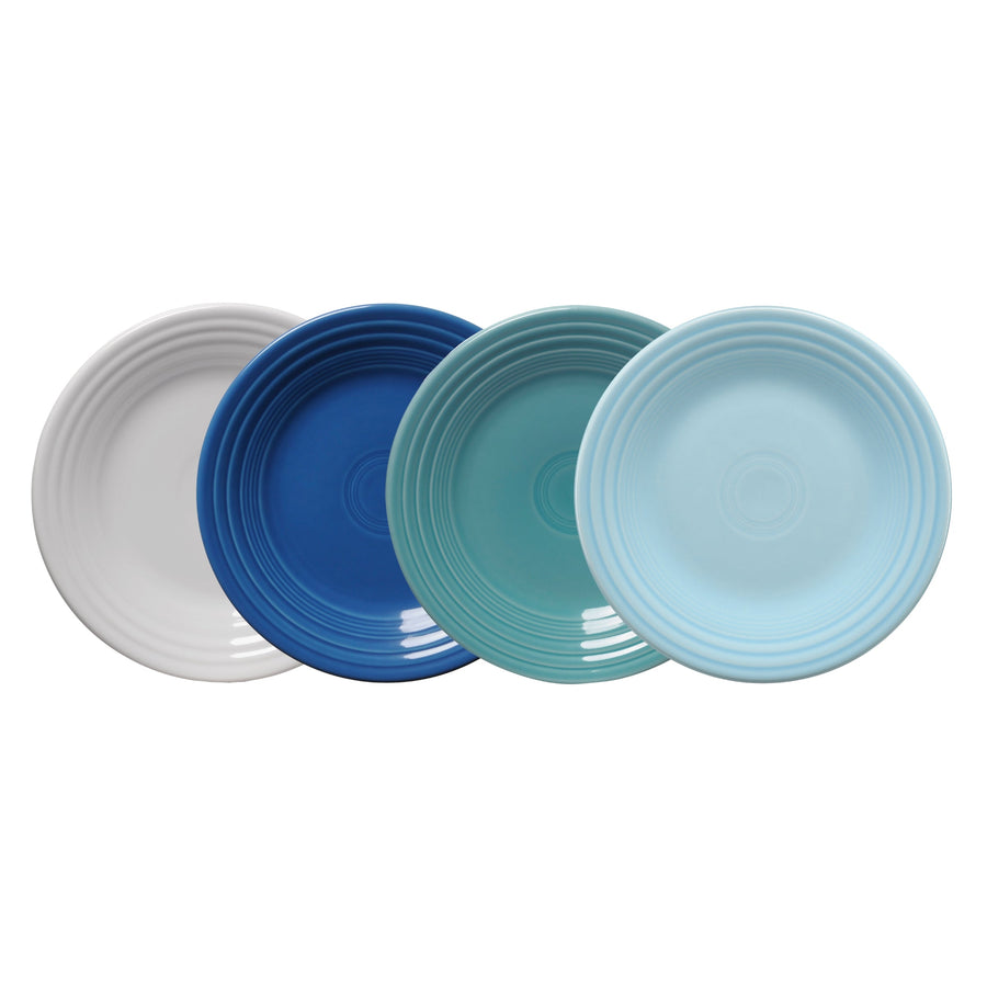 Mixed Coastal Blues Classic Rim 9 Inch Luncheon Plate, Set of 4