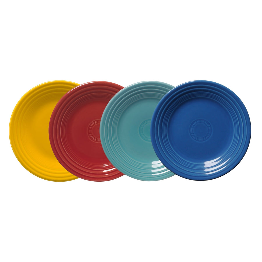 Mixed Vibrant Classic Rim 9 Inch Luncheon Plate, Set of 4