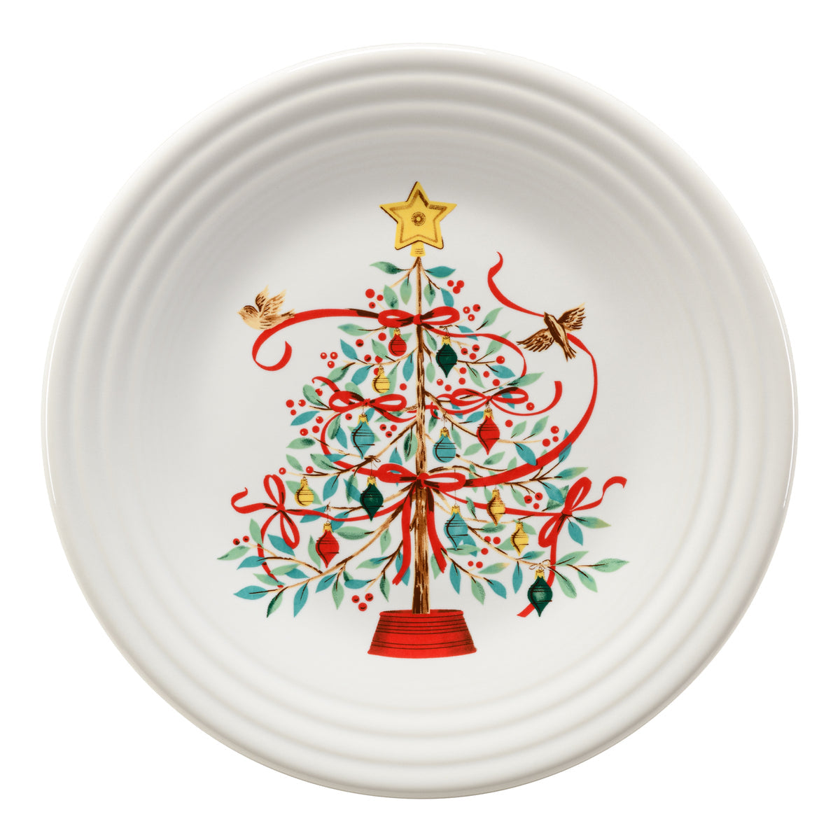 Holly Berry Christmas Tree Classic Rim 9 Inch Luncheon Plate